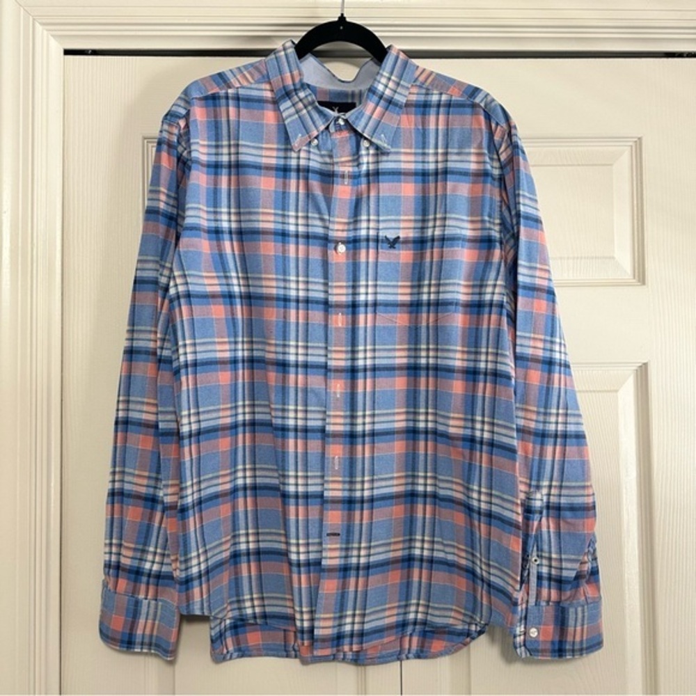 American Eagle Outfitters Casual Button Down Shirt Classic Fit Plaid Size XL EUC